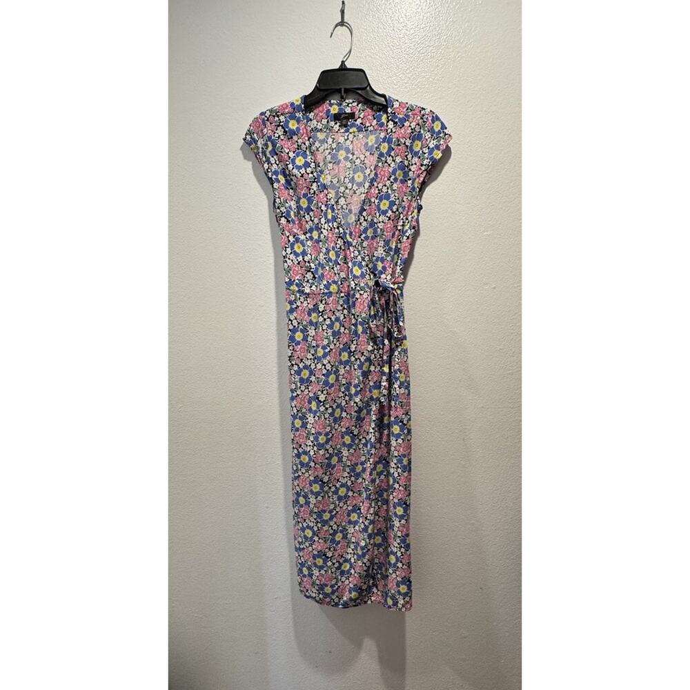 J. Crew Women’s‎ Size XS Floral Print Wrap Midi Dress Multi Color Lightweight